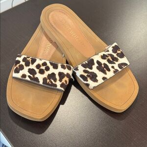 Stuart Weitzman Delilah Genuine Calf Hair Slide Sandal Size 12